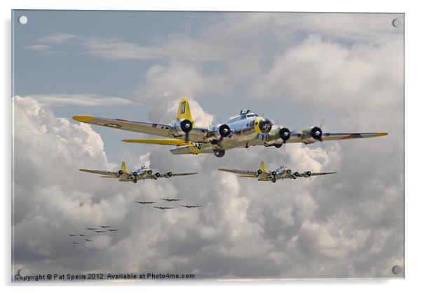 B17 - 486th BG Formation Outbound Acrylic by Pat Speirs