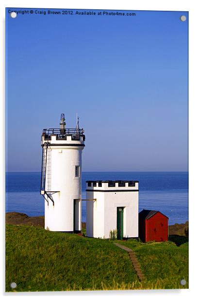 Elie Ness Lighthouse, Fife Acrylic by Craig Brown