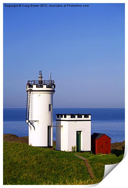 Elie Ness Lighthouse, Fife Print by Craig Brown