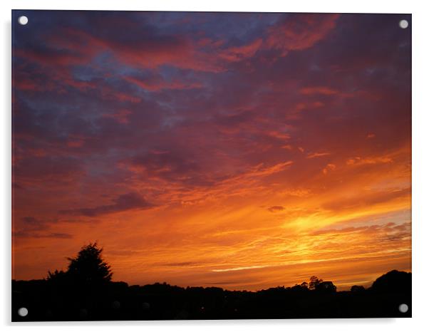 Langton matravers  sunset swanage dorset. Acrylic by ann  fellows