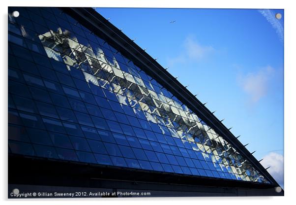 Glasgow Science Centre reflections Acrylic by Gillian Sweeney