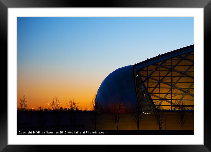 Glasgow Science Centre sunset Framed Mounted Print by Gillian Sweeney