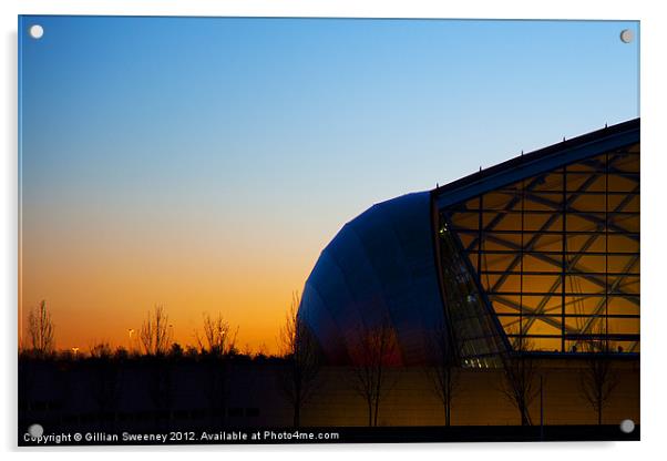 Glasgow Science Centre sunset Acrylic by Gillian Sweeney