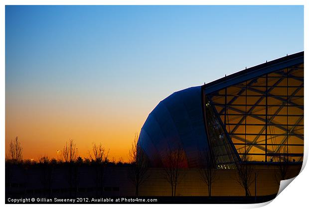 Glasgow Science Centre sunset Print by Gillian Sweeney