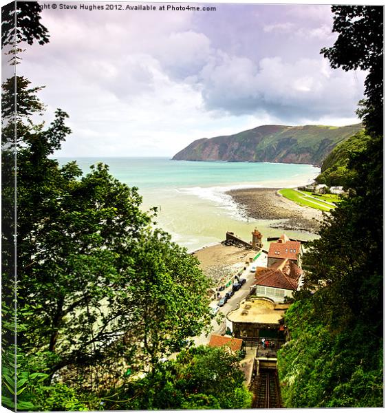 Looking back towards Lynmouth Canvas Print by Steve Hughes