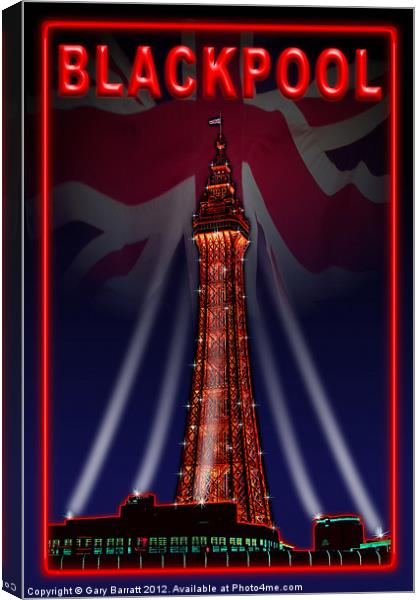 Blackpool Tower Toffee Apple Red Canvas Print by Gary Barratt