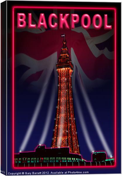 Blackpool Tower Candy Pink Canvas Print by Gary Barratt