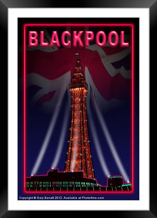 Blackpool Tower Candy Pink Framed Mounted Print by Gary Barratt