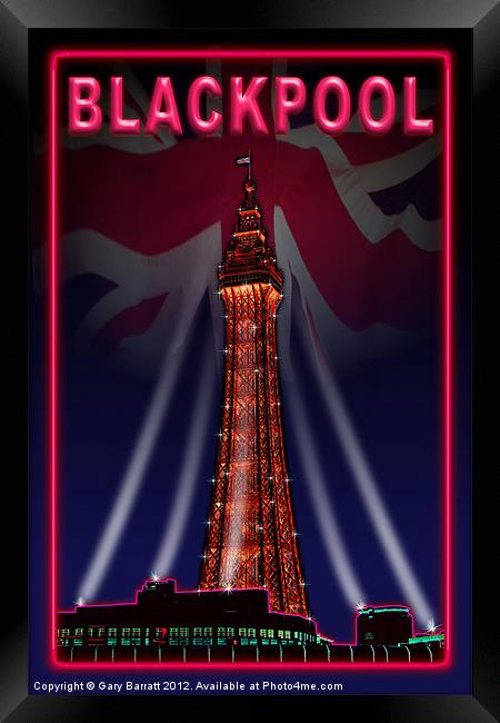 Blackpool Tower Candy Pink Framed Print by Gary Barratt