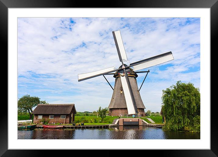 Windmill at Kinderdijk Framed Mounted Print by Ankor Light