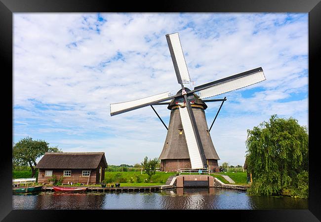 Windmill at Kinderdijk Framed Print by Ankor Light