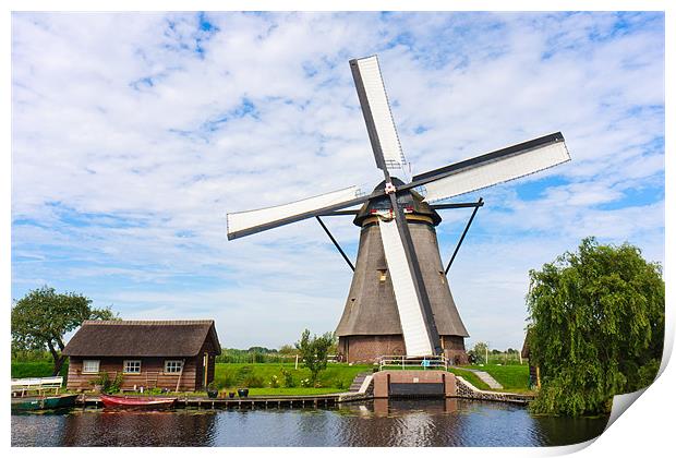 Windmill at Kinderdijk Print by Ankor Light