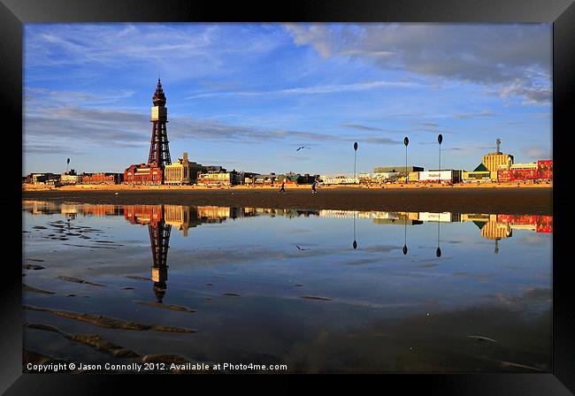 Reflections Of Blackpool Framed Print by Jason Connolly