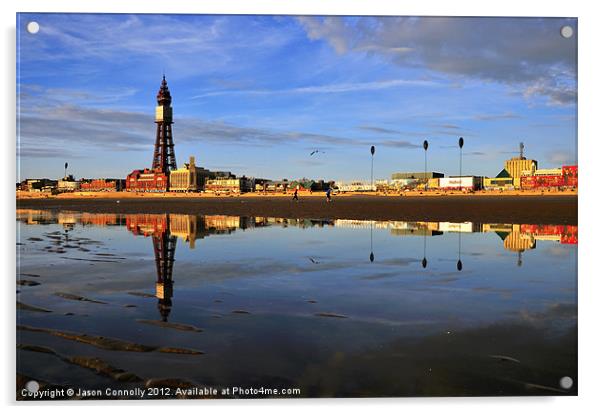 Reflections Of Blackpool Acrylic by Jason Connolly