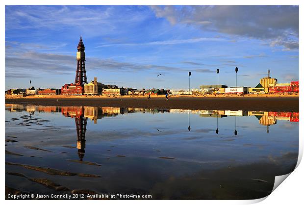 Reflections Of Blackpool Print by Jason Connolly