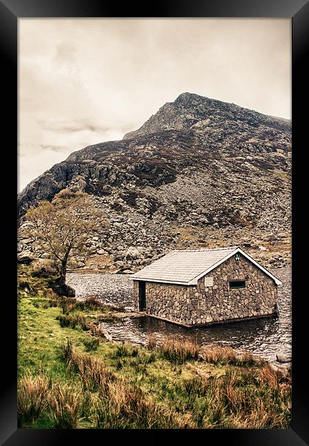 Boathouse on Llyn Ogwen, Snowdonia Framed Print by Steve JamesSteveJ