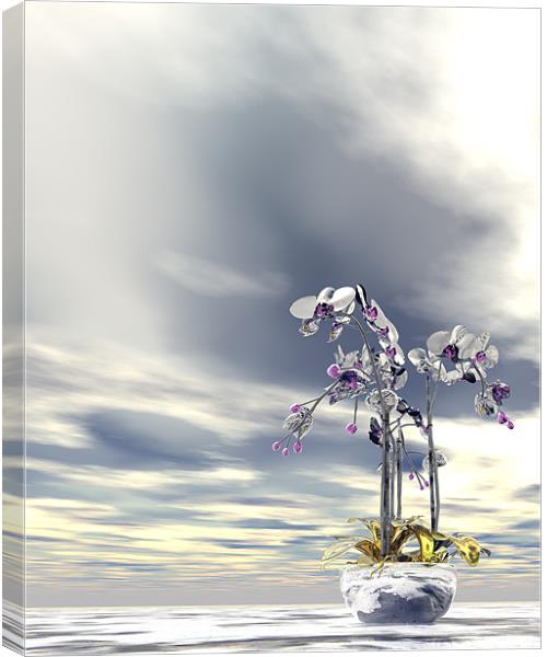 Silver and gold orchids Canvas Print by Nicholas Burningham