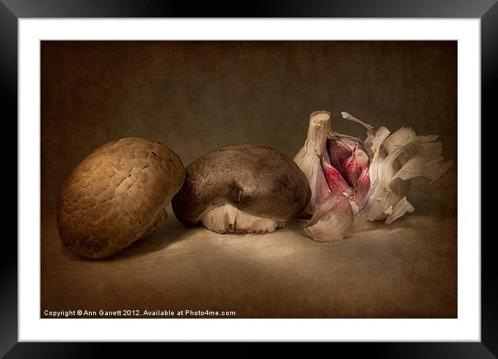 Fungi and Garlic Framed Mounted Print by Ann Garrett