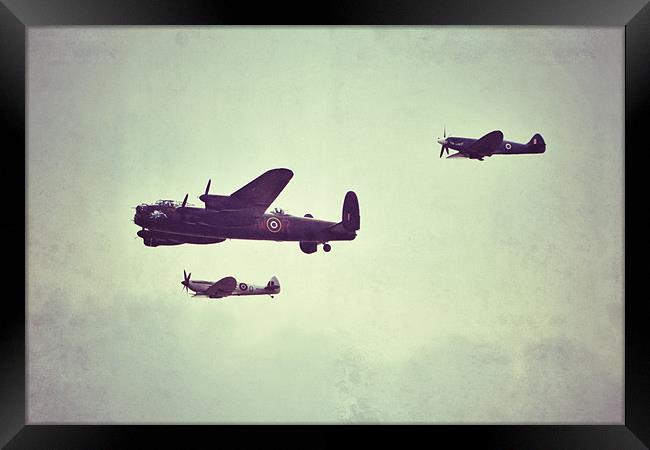 Lancaster Bomber, Spitfire and Hurricane Framed Print by Jonny Essex