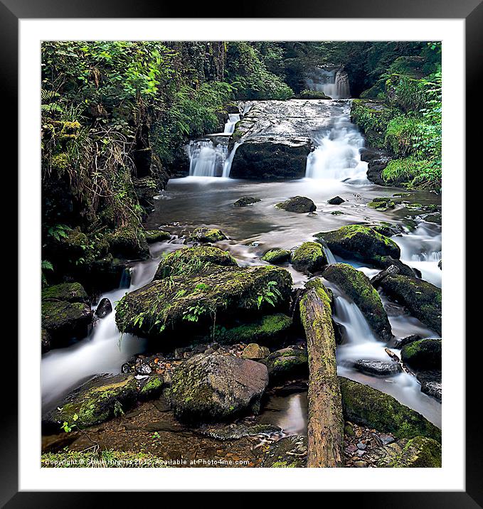 Watersmeet Waterfalls at Lynmouth Framed Mounted Print by Steve Hughes