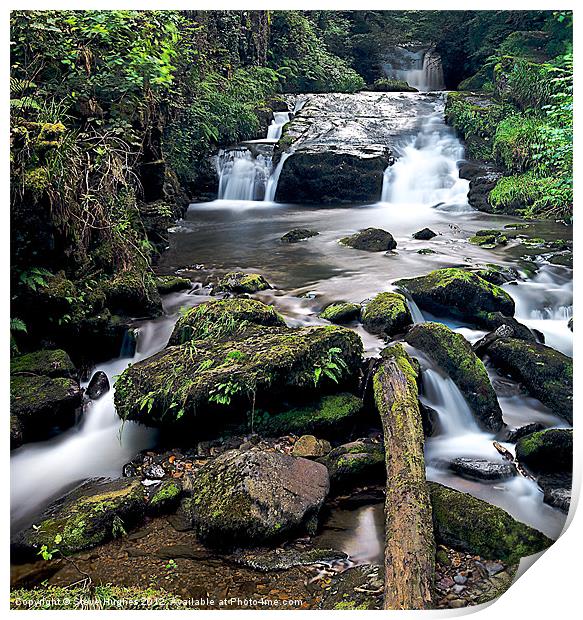 Watersmeet Waterfalls at Lynmouth Print by Steve Hughes