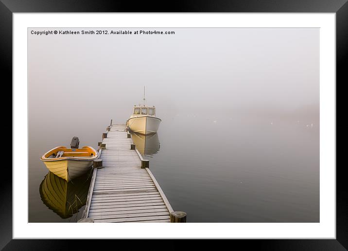 Frosted jetty in mist Framed Mounted Print by Kathleen Smith (kbhsphoto)