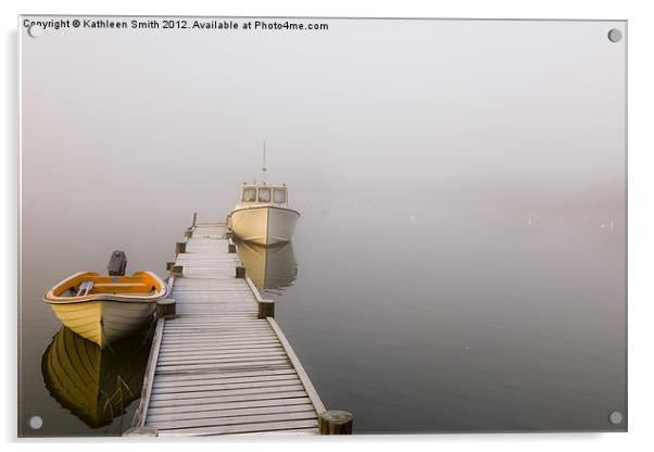 Frosted jetty in mist Acrylic by Kathleen Smith (kbhsphoto)