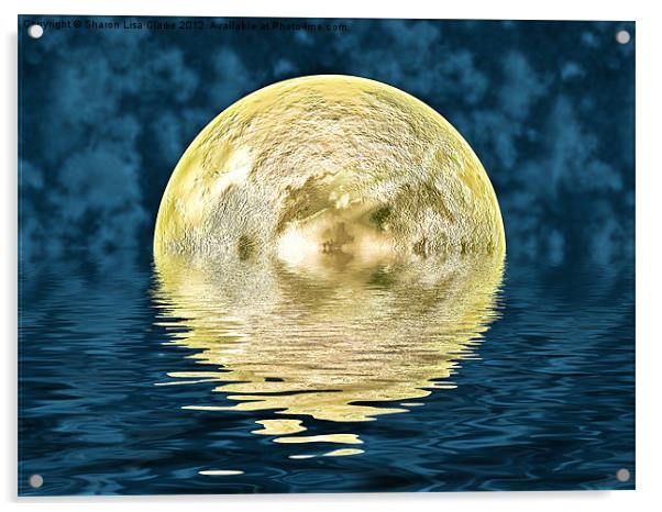 Golden moon Acrylic by Sharon Lisa Clarke