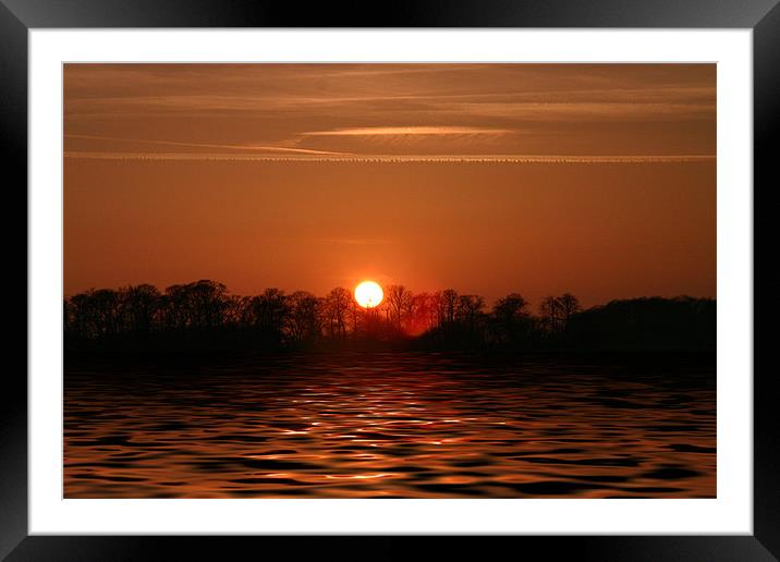 Sunset Over Lake Framed Mounted Print by Andrew Bailey