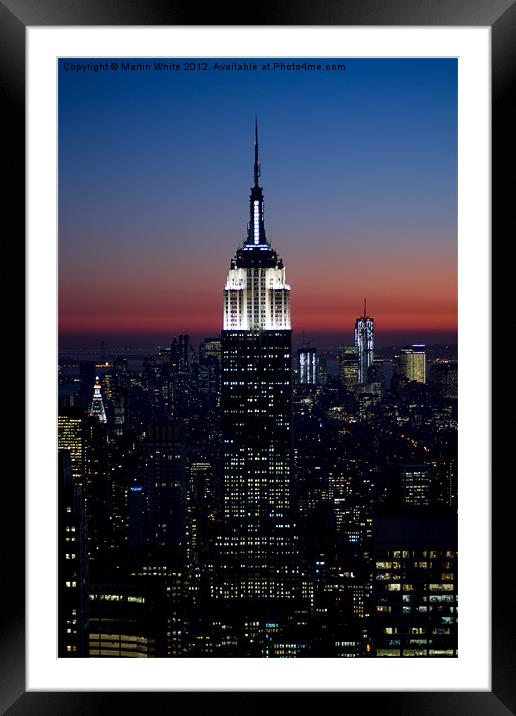 Empire State at Sunset Framed Mounted Print by Martin White