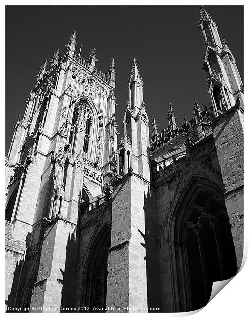 York Minster in Black and White Print by Stephen Conroy