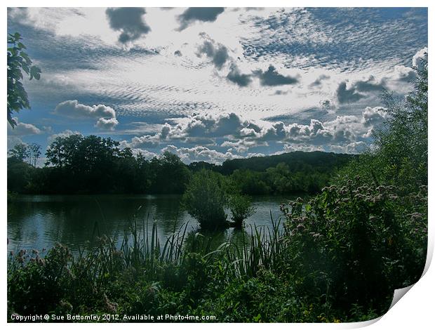 Clouds over stockers lake Print by Sue Bottomley