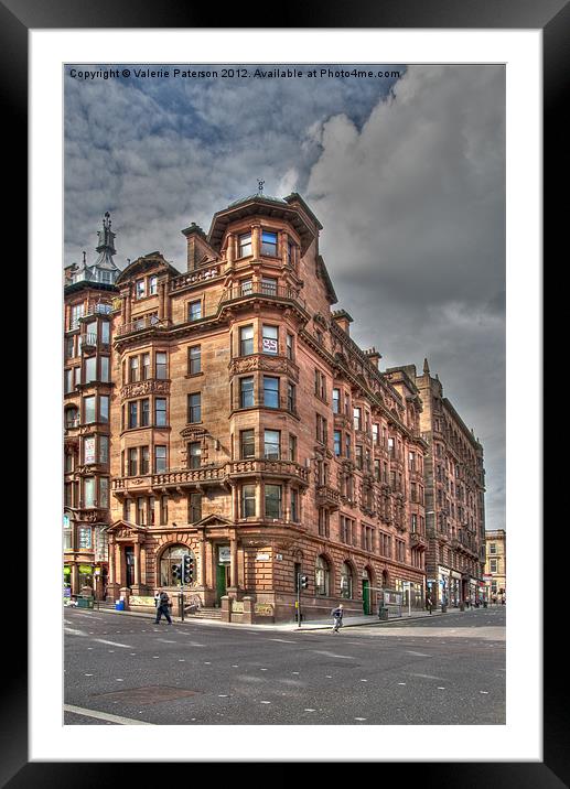 St Vincent Street Meets Hope Street Framed Mounted Print by Valerie Paterson