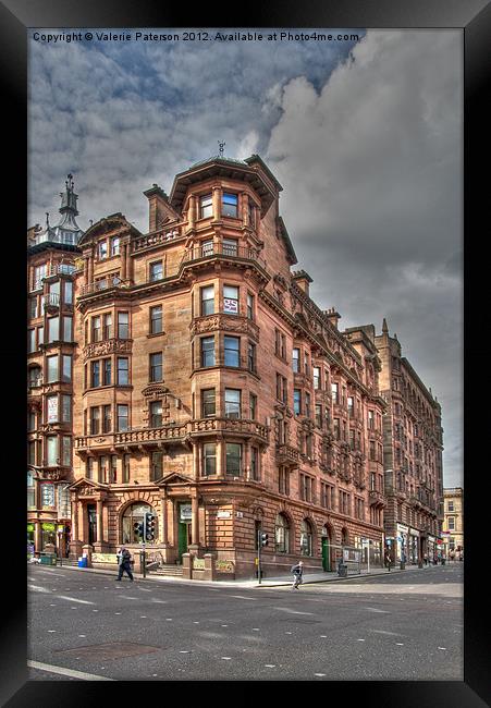 St Vincent Street Meets Hope Street Framed Print by Valerie Paterson