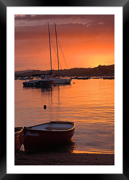 Teignmouth sunset 1 Framed Mounted Print by kevin wise