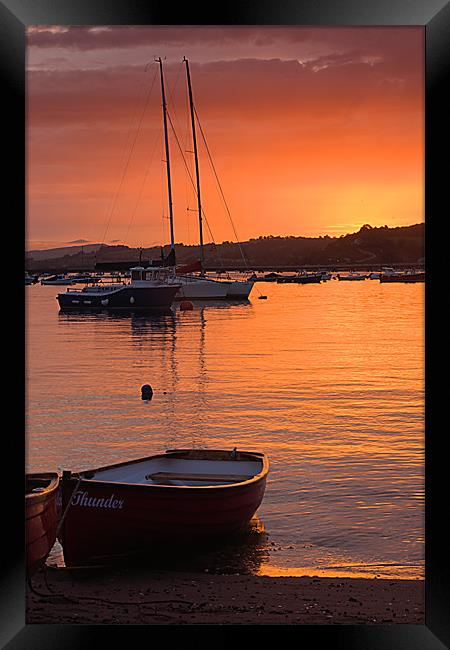 Teignmouth sunset 1 Framed Print by kevin wise