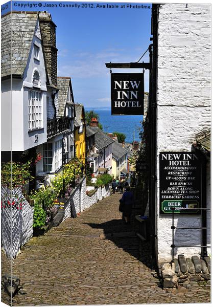 Streets Of Clovelly Canvas Print by Jason Connolly