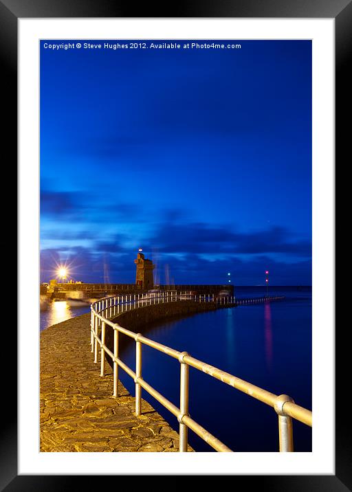 Dusk at the Rhenish Tower Lynmouth Framed Mounted Print by Steve Hughes