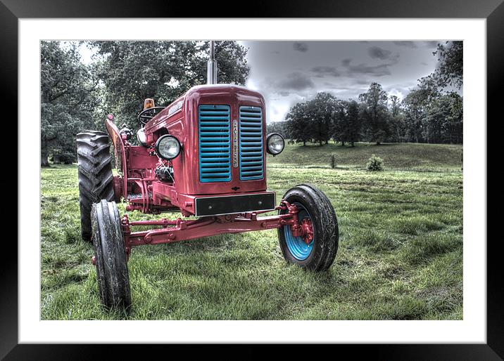 Red tractor Framed Mounted Print by Gavin Wilson