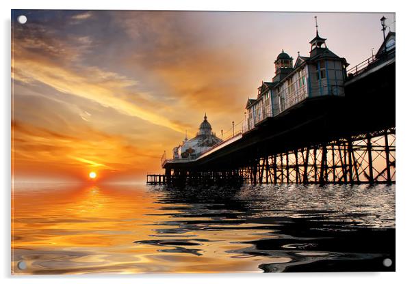 Eastbourne Pier Sunrise Acrylic by Phil Clements