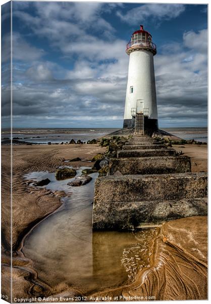Lighthouse Steps Canvas Print by Adrian Evans