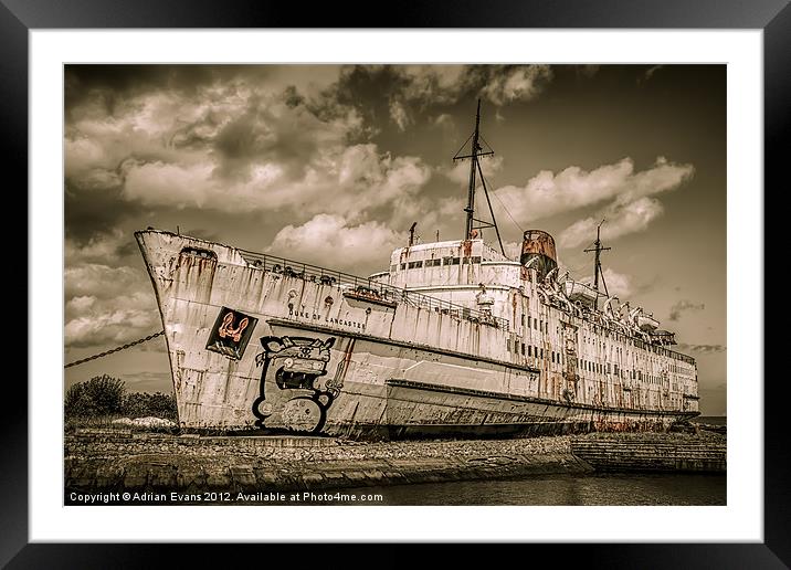 Abandoned Ship Framed Mounted Print by Adrian Evans