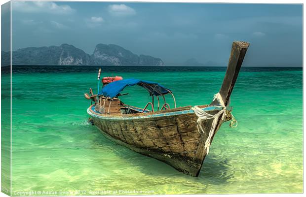 Longtail Boat Thailand Canvas Print by Adrian Evans