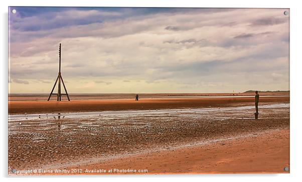 Crosby Beach Acrylic by Elaine Whitby