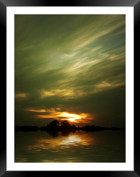Moody Lake at Night Framed Mounted Print by Andrew Bailey