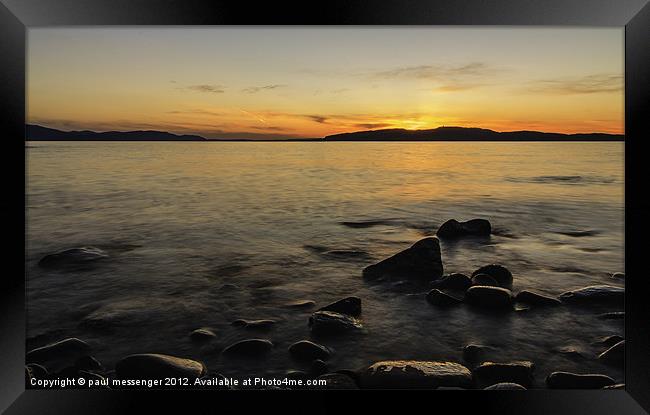 Sunset over to the Isles. Framed Print by Paul Messenger