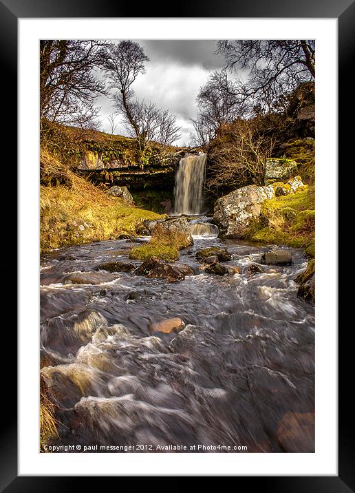 Ayrshire Waterfall Framed Mounted Print by Paul Messenger