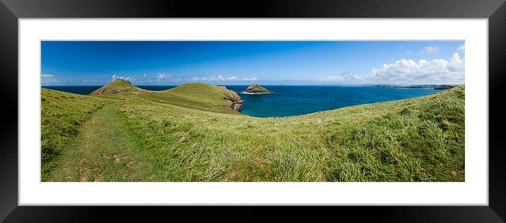 Port Quin Bay Panorama Framed Mounted Print by Jonathan Swetnam