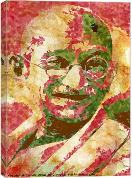 Father of India Mahatma Gandhi Canvas Print by Susmita Mishra
