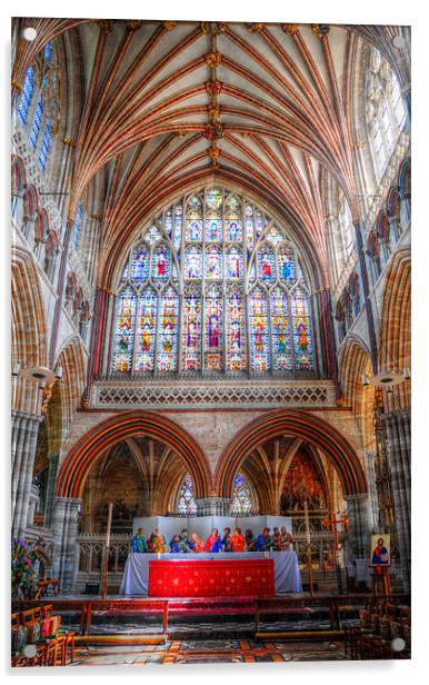 Inside Exeter Cathedral Acrylic by stephen walton